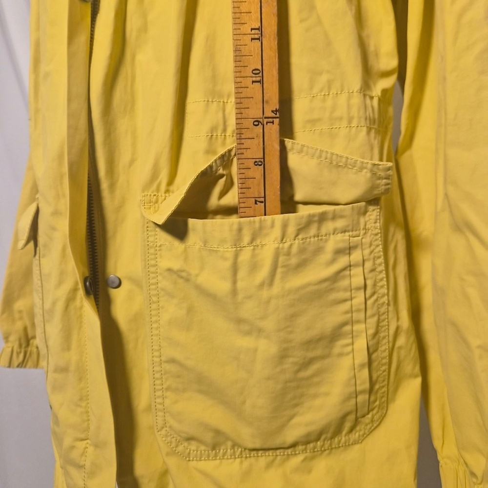 Eileen Fisher Weather Resistant Cotton Nylon Campcore Granola Yellow Rain Coat S - Picture 13 of 16